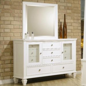 Sandy Beach (White) Dresser & Mirror