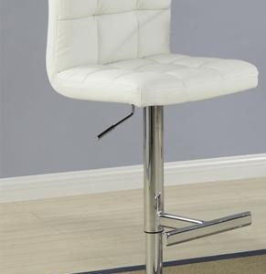 2 Piece Cream Stool with Padded Straight Line Back Set