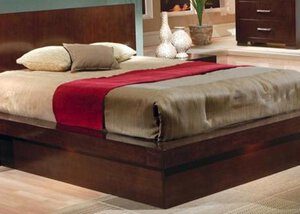Jessica Cappuccino Queen Size Platform Bed