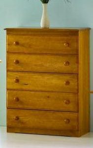 5 Drawer Honey Oak Chest
