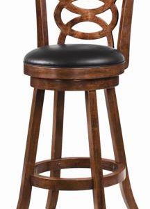 2 Piece Cappuccino Swivel Bar Stool with Upholstered Seat Set