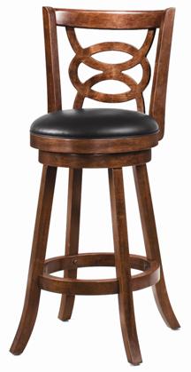 2 Piece Cappuccino Swivel Bar Stool with Upholstered Seat Set