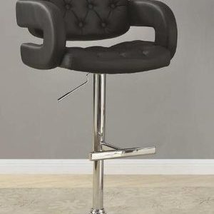 Contemporary Adjustable Height Black Bar Stool