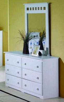 White Dresser & Mirror