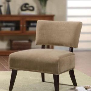 Tan Fabric Accent Chair