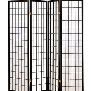 Black 4 Panel Room Divider