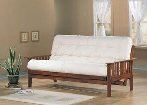 Dirty Oak Finish Futon Frame with 6" Inner Spring Mattress
