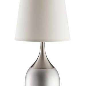 2 Piece Chrome Modern Table Lamp with Color Block Lamp Set