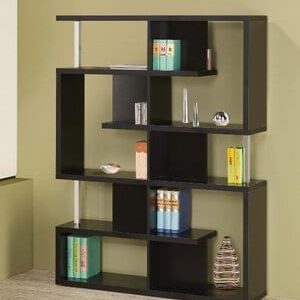 Modern Black Finish Bookcase