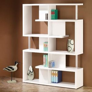 Modern White Finish Bookcase