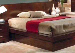 Jessica Cappuccino King Size Platform Bed & (2) Panel Nightstands Set