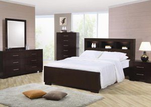 Jessica King Size Bed, Dresser, Mirror, & Nightstand Set