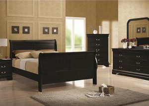 Twin Size Black Louis Philippe 5 Piece Set