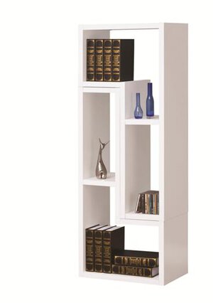White Convertible TV Console and Bookcase Combination - Image 3