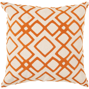 Geo Diamond Burnt Orange 22" x 22" Poly Fiber Pillow Set