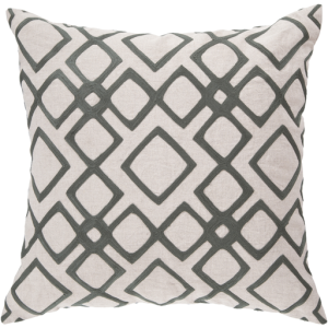 Geo Diamond Charcoal 18" x 18" Down Feathers Pillow Set