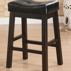 24" Cappuccino Saddle Bar Stool Set