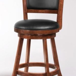 24" Espresso Swivel Bar Stool with Upholstered Seat Set