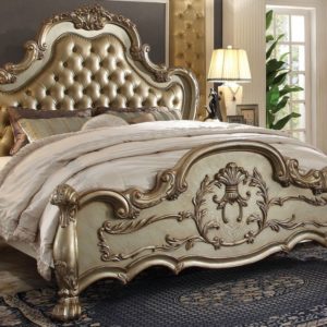 Dresden Gold Patina Queen Size Bed