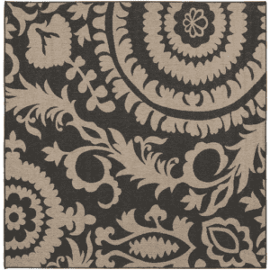 Alfresco Black/Taupe 8'10" Square Rug