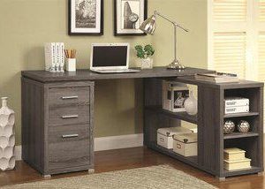 Yvette Weathered Grey L-Shape Desk