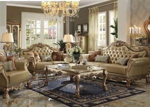 Dresden Gold Patina Sofa and Love Seat