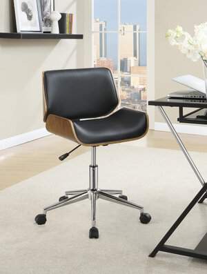 Black Contemporary Leatherette Office Chair