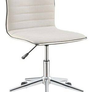 White Sleek Office Chair with Chrome Base