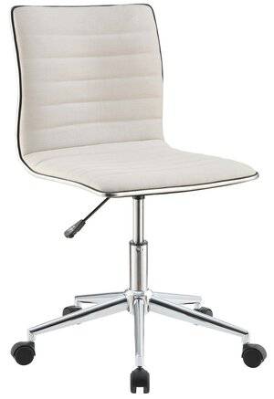 White Sleek Office Chair with Chrome Base