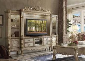 Dresden Gold Patina Entertainment Center