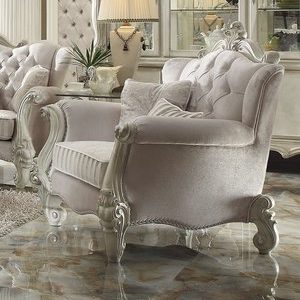 Versailles Bone White Finish/ Ivory Velvet Chair