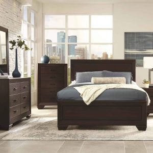 Fenbrook Dark Cocoa Queen Bed, Dresser, Mirror, & Nightstand