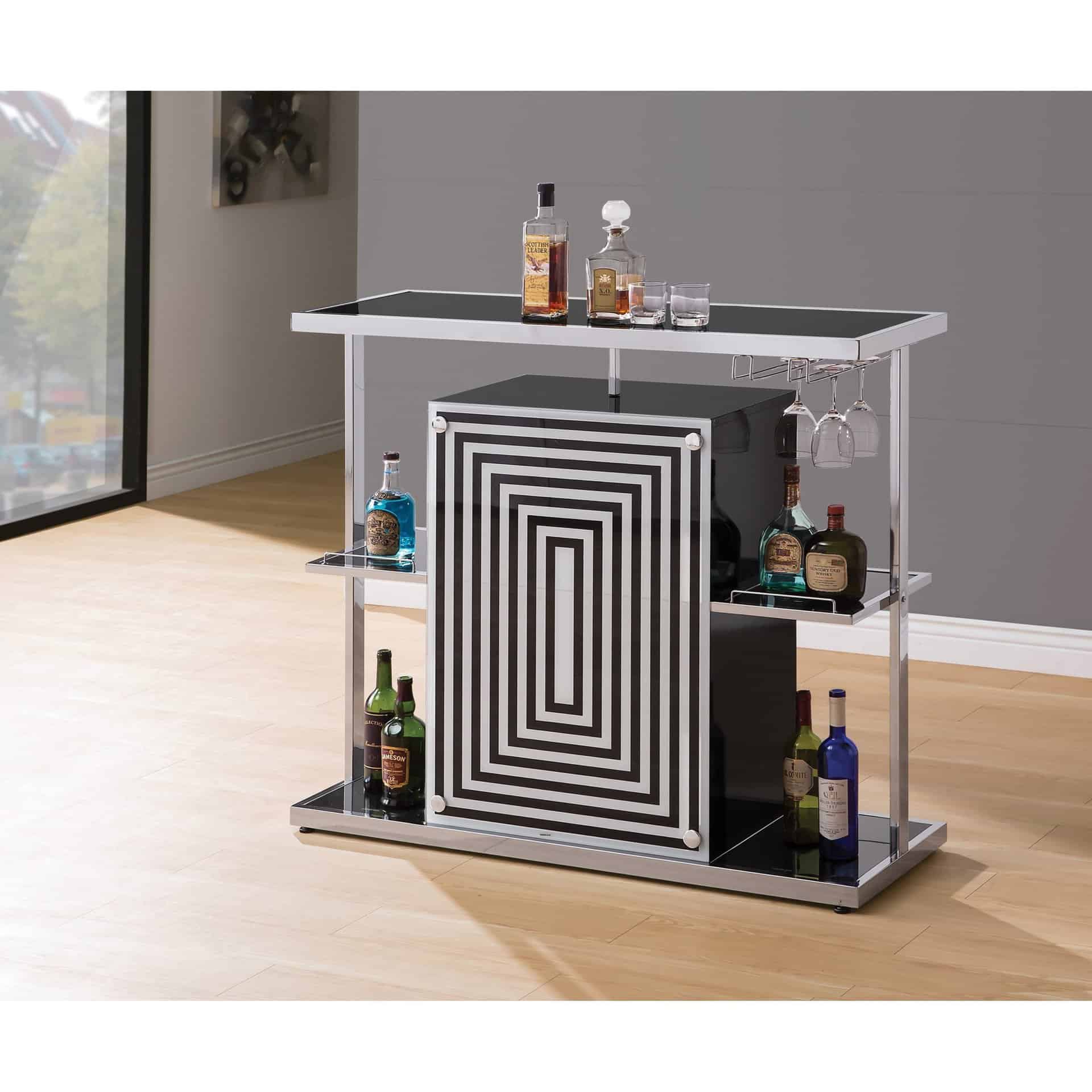 Contemporary Bar with Wine Glass Storage