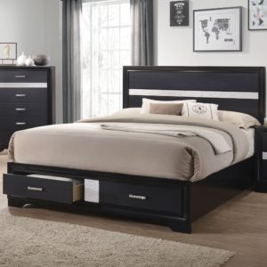 Miranda Black Queen Size Storage Bed