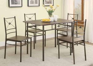 Dark Bronze 5 Piece Dining Room Set