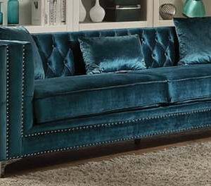 Gillian Dark Teal Velvet Sofa