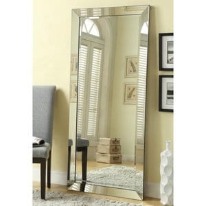 Contemporary Floor Mirror with Mirrored Frame