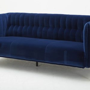 Deco Blue Fabric Sofa and Love Seat