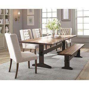 Burnham Rustic Live Edge 6pc. Dining Room Set with Bench
