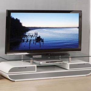 Lainey White Gray TV Stand