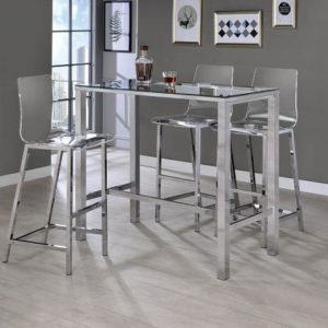 Chrome Bar Set with 2 Chairs