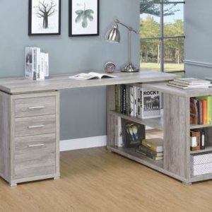 Yvette Grey L-Shape Desk