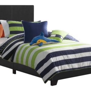 Dorian Black Upholstered Twin Bed