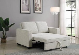 Doral Beige Upholstered Sleeper Sofa Bed - Image 2