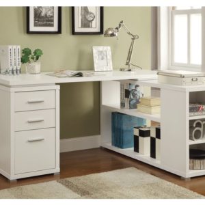 Yvette White L-Shape Desk