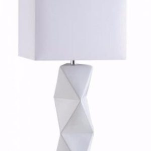 White Geometric Table Lamp