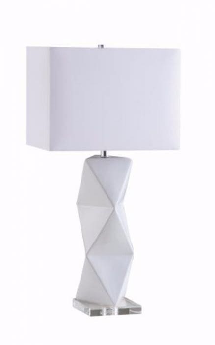 White Geometric Table Lamp