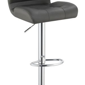 2 Adjustable Grey Leatherette Bar Stools