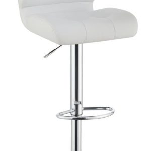 2 Adjustable White Leatherette Bar Stools