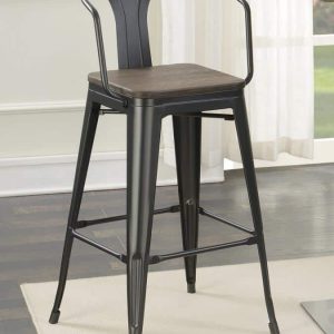 2 Matte Black Bar Stools